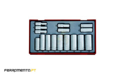 Conjunto de chaves métricas longas de 3/8" Teng Tools TT3816